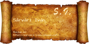 Sárvári Iván névjegykártya